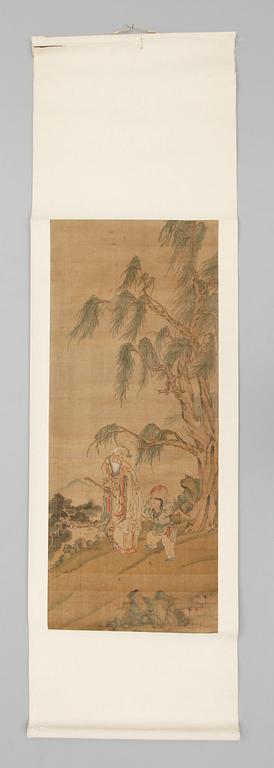 KAKEMONO, Japan, akvarell, sannolikt 1900-talets första hälft.