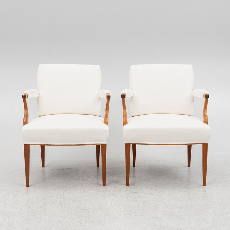 Josef Frank, a pair of armchairs, model 969, Svenskt Tenn.