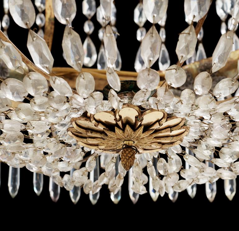 A late Gustavian seven-light chandelier in the manner of C. H. Brolin.