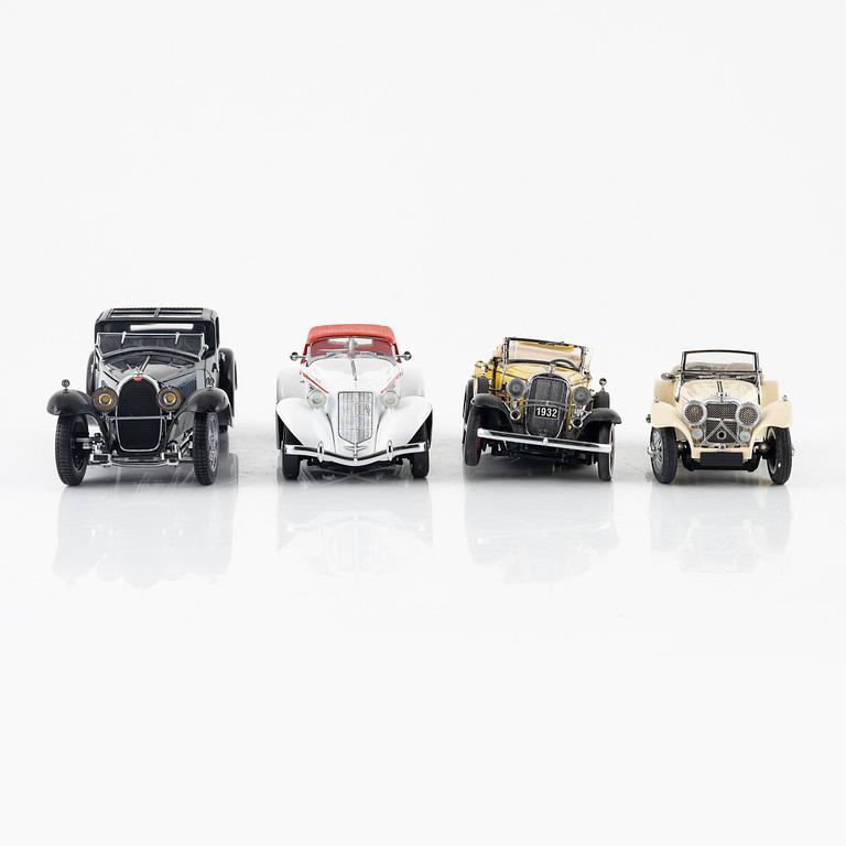 Eight die cast model cars, Franklin Mint.