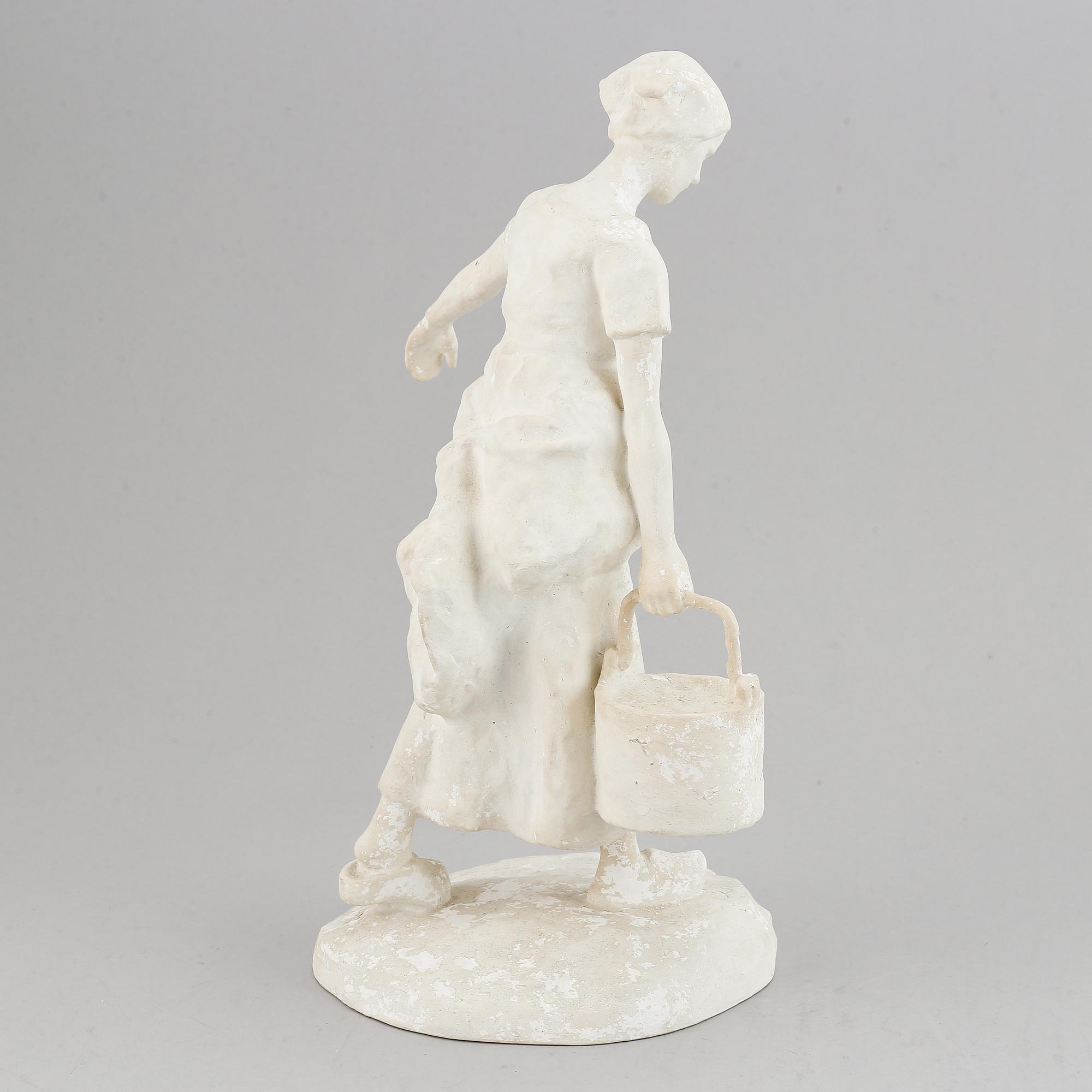 Ruth Milles, plaster sculpture. Signed and dated 1906. Height 36 cm.