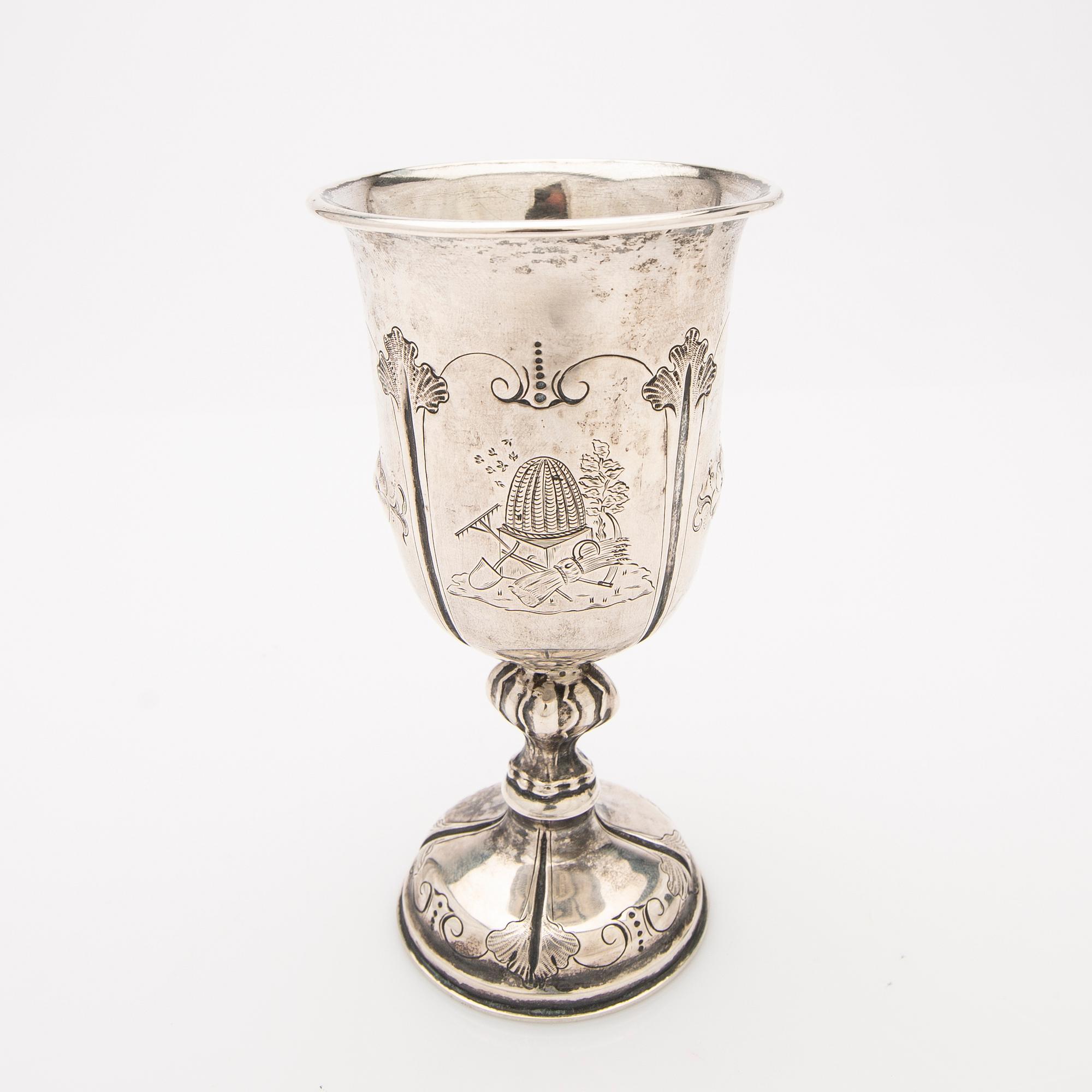 Wine cooler, silver, Gustaf Dahlgren (active 1845-1875 in Malmö), 1871.