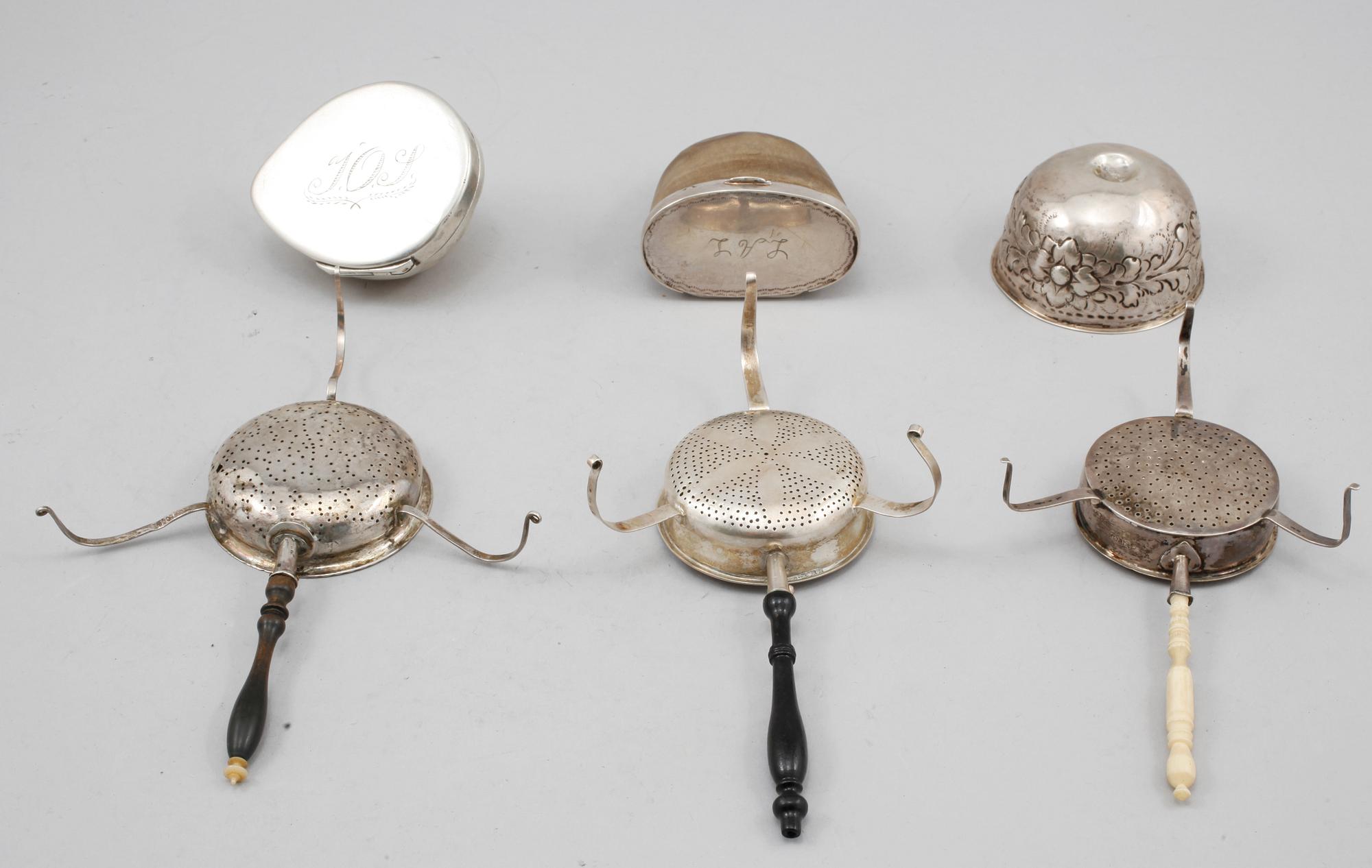 PARTI SILVER, 6 delar, mestadels Sverige, 1800-tal.