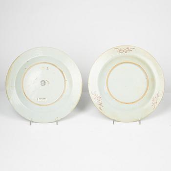 Nine Chinese porcelain plates, Qing Dynasy, 18th-19th Century.