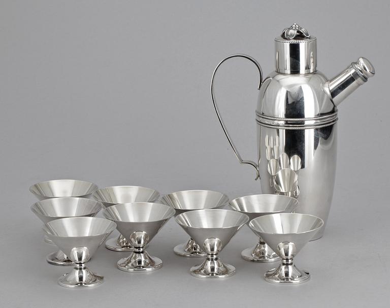 COCKTAILSET, 13 delar. Nysilver.