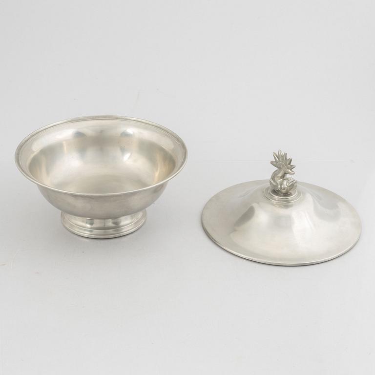 Nils Fougstedt, a pewter bowl with cover, Herman Bergman AB, Stockholm 1929.