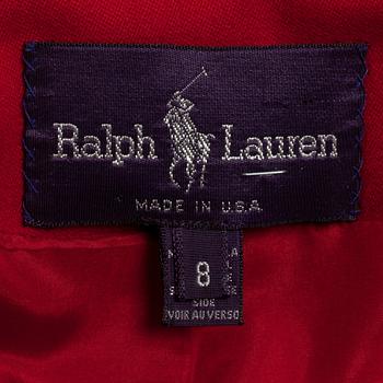 RALPH LAUREN, a red wool military style coat.