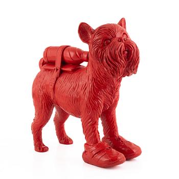 William Sweetlove, "Cloned Griffon Bruxellois with Pet Bottle" (Red).