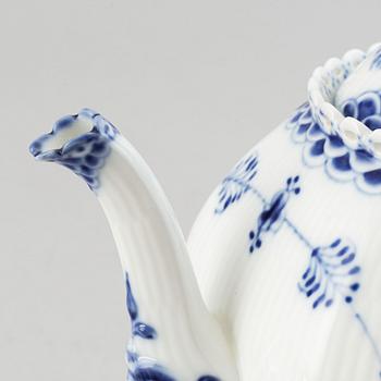 Royal Copenhagen,  a '1119' 'Musselmalet Full Lace' porcelain teapot, Denmark.