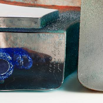 Kjell Engman, four glass sculptures, Kosta Boda, Sweden.