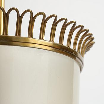 Swedish Grace, a brass and glass lamp, 1920s-40s.