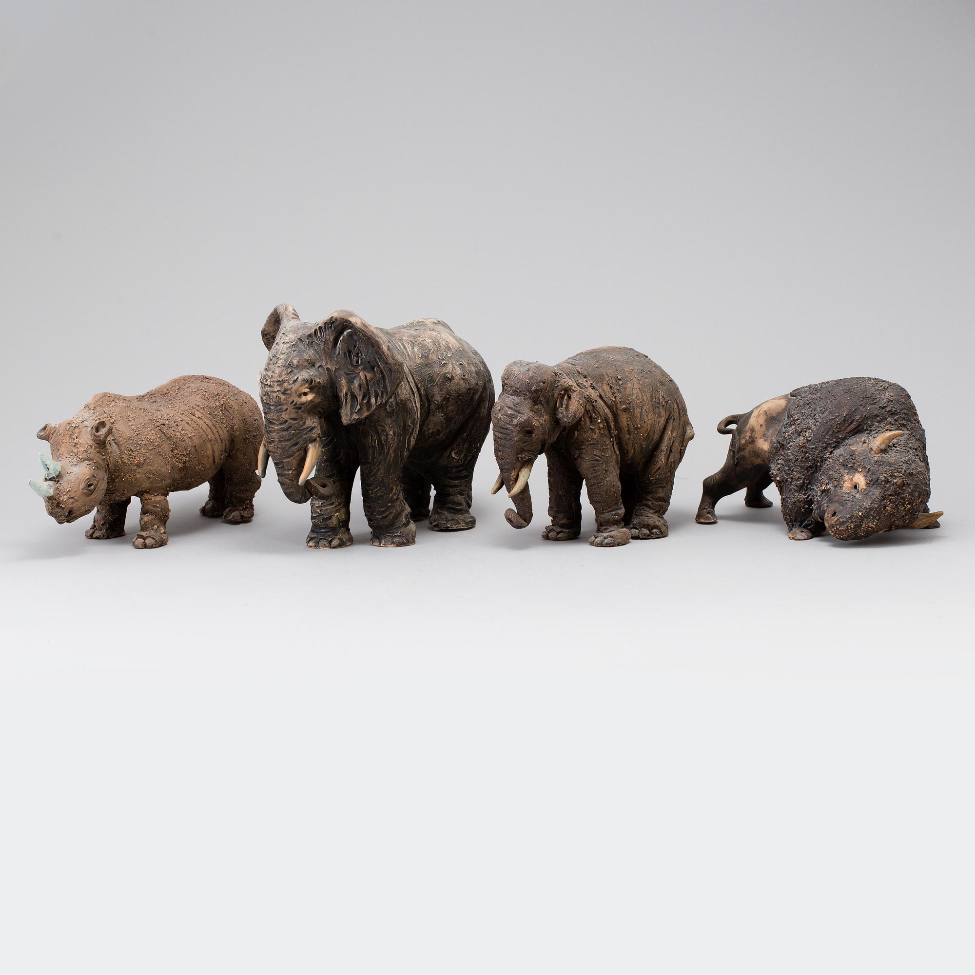 TILGMANS, figuriner i lergods 4 st, 1950-/60-tal.