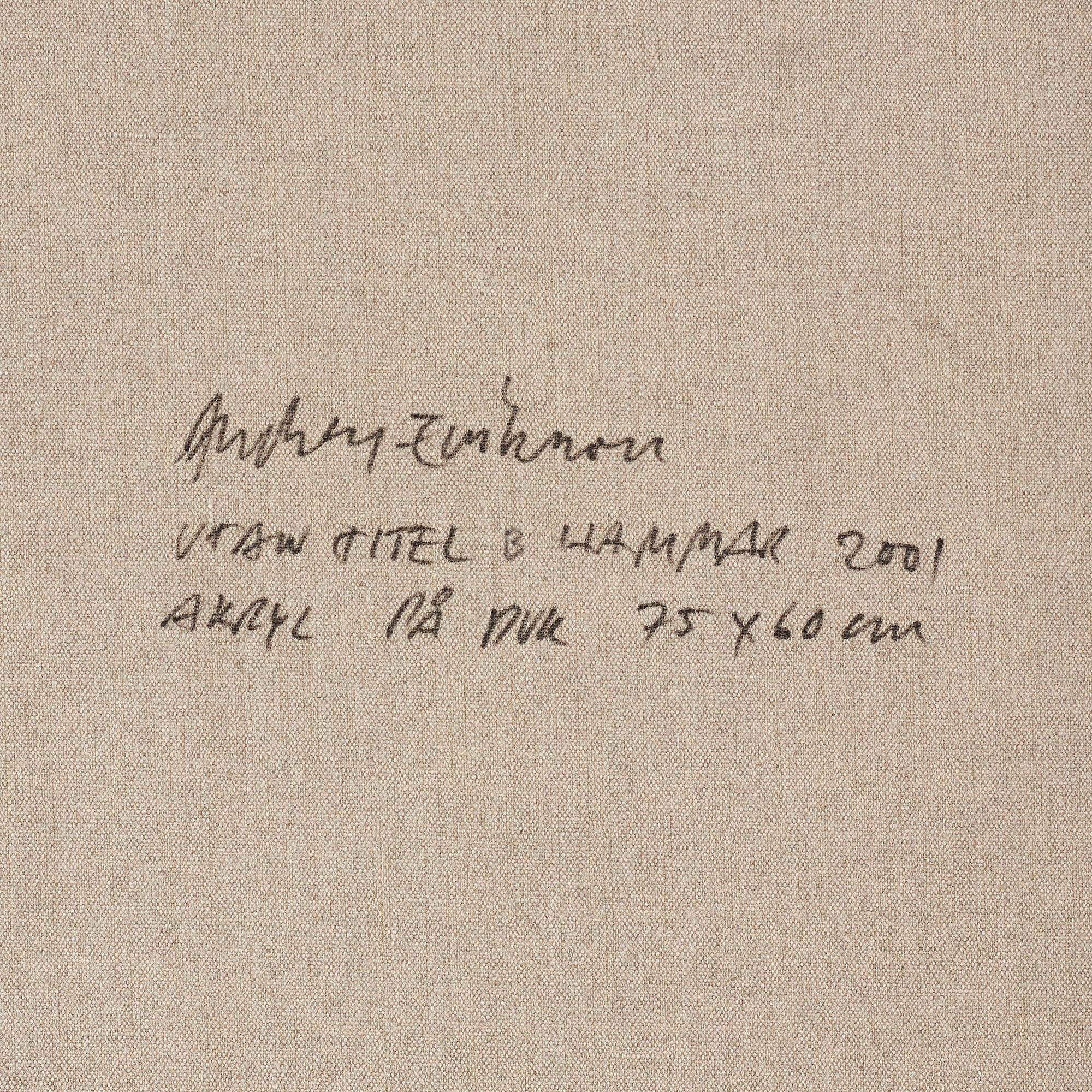Andreas Eriksson, acrylic on canvas, signed and dated 2001 on verso.