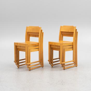 Sven Markelius, six chairs, "The Orchestra Chair".