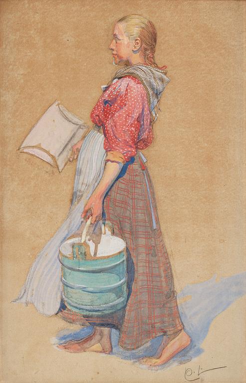 Carl Larsson, "Flickan med ämbar" (The girl with a bucket).