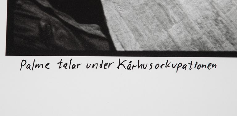 Carl Johan De Geer, "Palme talar under Kårhusockupationen".