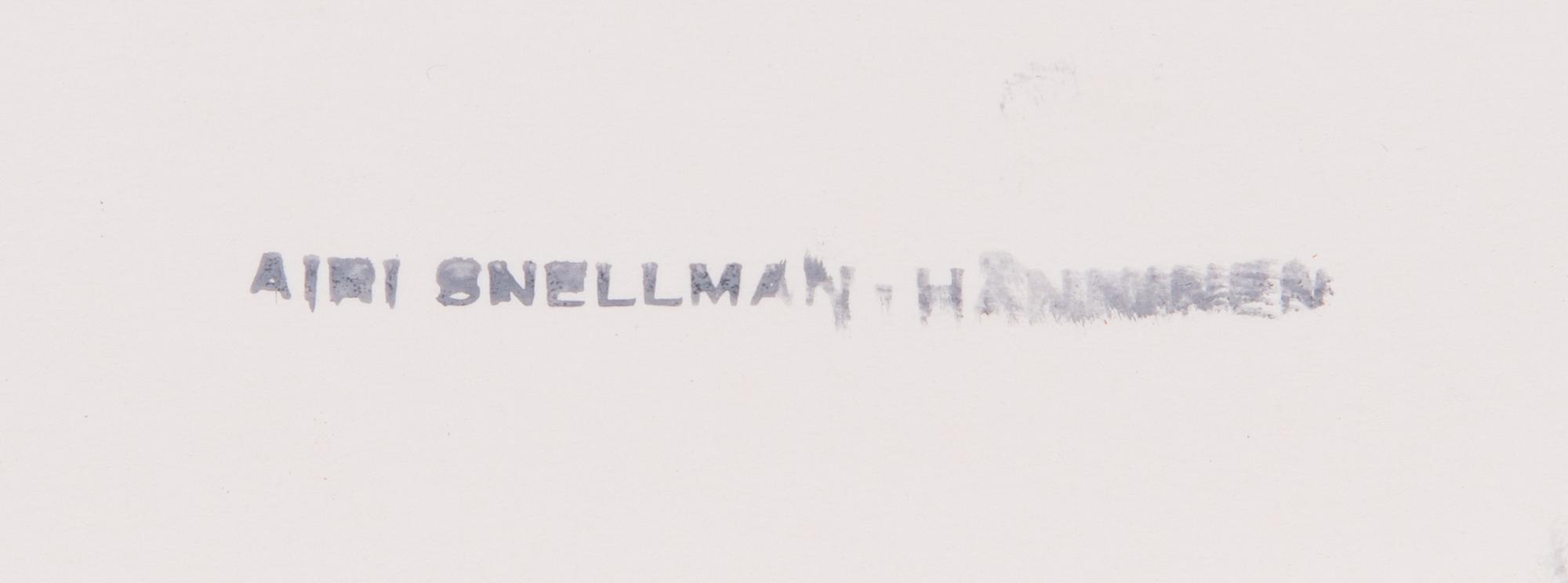 Airi Snellman-Hänninen, an original draft for a rug, mixed media, stamp signature.