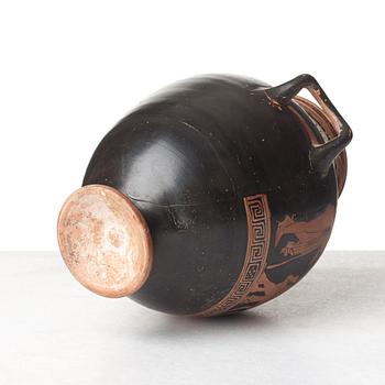HYDRIA, lergods. Grekisk, Rödfigurig, troligen omkring 300-tal f. Kr.