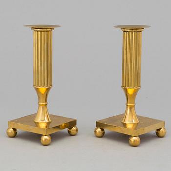 A pair of brass candles by Gusums Mässiing, 1961.