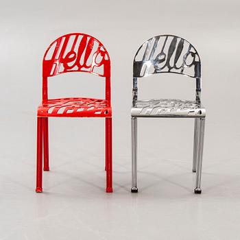 A set of two Jeremy Harvey Hello There chairs for Artifort later part of the 20th century.