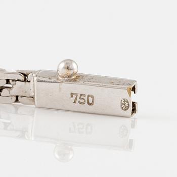 Arm bracelet, 18K white gold with small octagon-cut diamonds and sapphires.