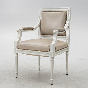 A Late Gustavian style armchair, second half of the 20th century.