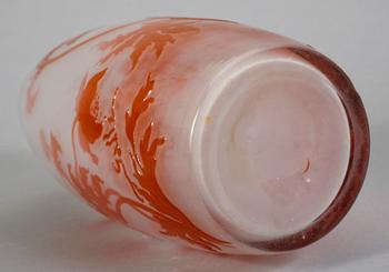 VAS, glas, firepolished. Emile Gallé, Nancy, Frankrike, 1900-talets början.