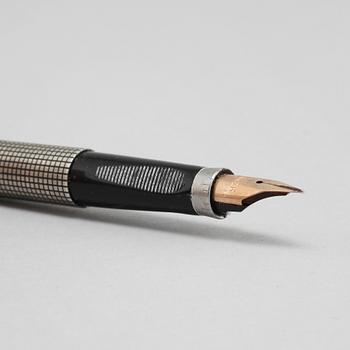 A sterling silver fountain pen and ball point pen by Parker, second half of the 20th century.