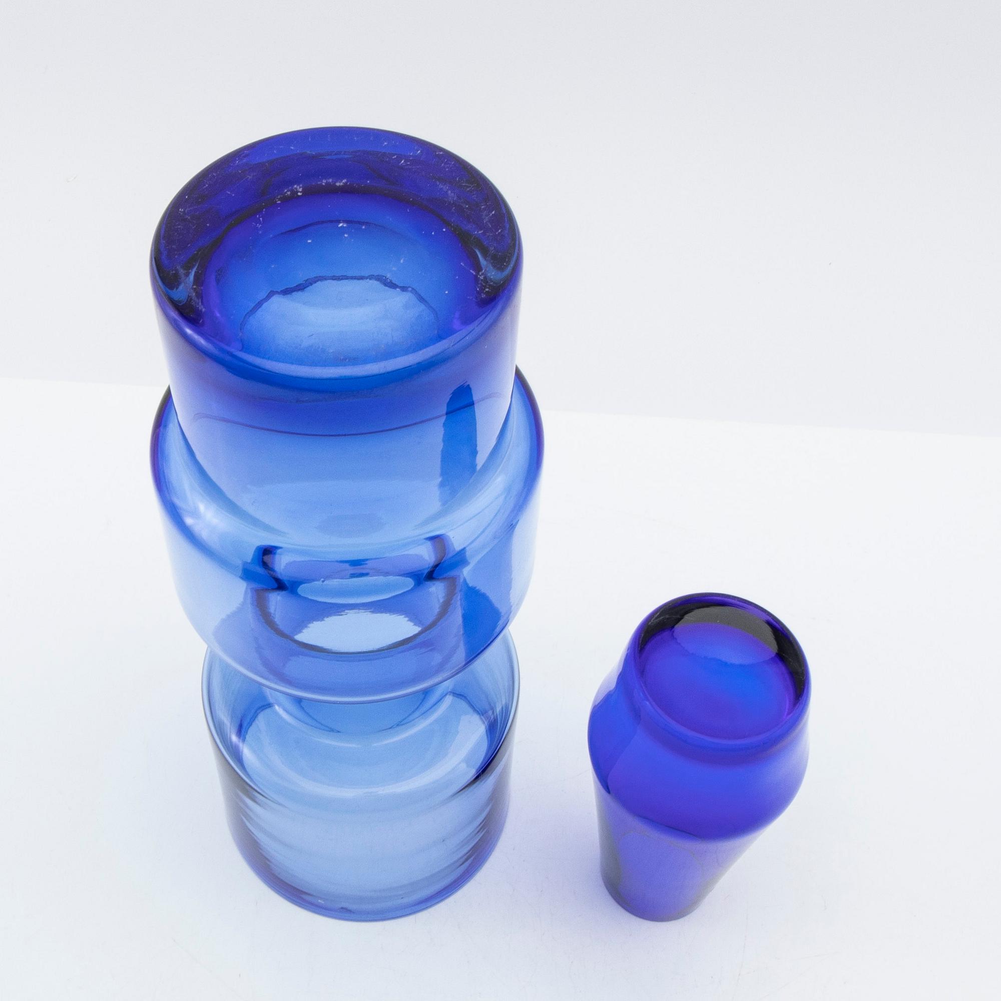 Tamara Aladin, vases, 4 pcs, glass, Riihimäen Lasi, Finland, 1960s/70s.