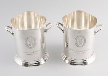 VINKYLARE, 1 par, försilvrad metall, märkta Louis Roederer, 2000-tal.