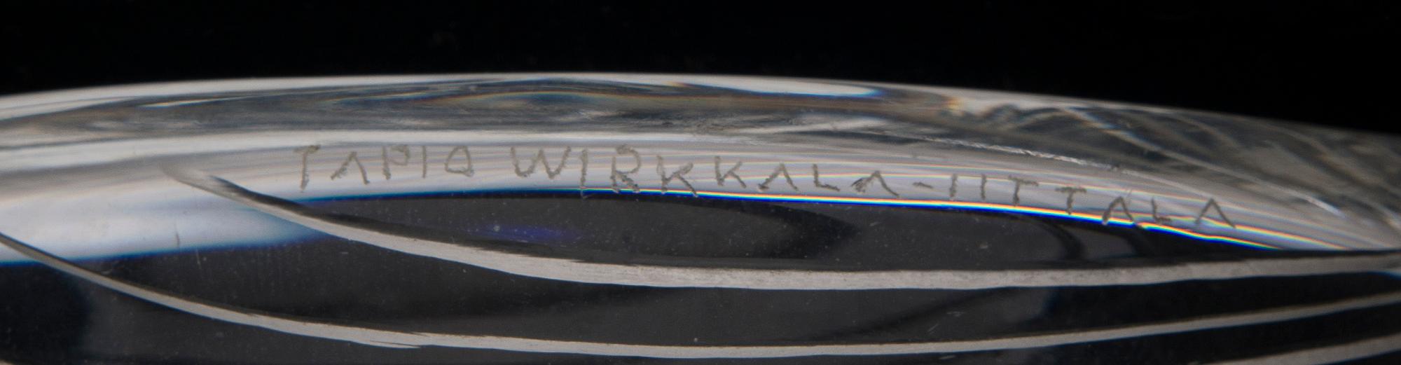 TAPIO WIRKKALA, SKÅLAR, 2 st, glas, Iittala, signerade.