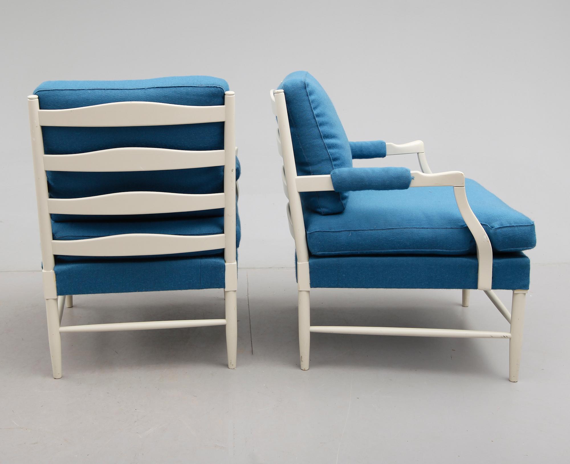 FÅTÖLJER, 1 par, 1900-talets andra hälft.