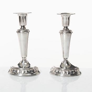 A pair of silver candlesticks, GAB, Stockholm, 1968.