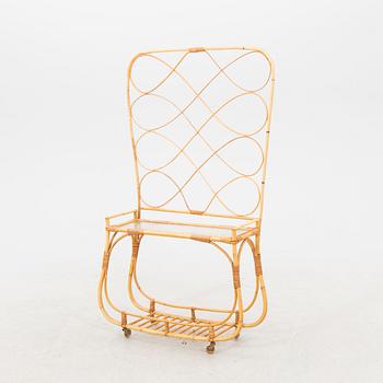 A 1940/50s bamboo and rattan flower table.