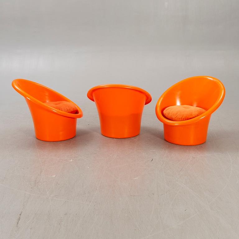 Olle Gjerlöv-Knudsen och Torben Lind, a set of three plastic easy chairs "Skopa" for IKEA 1974.