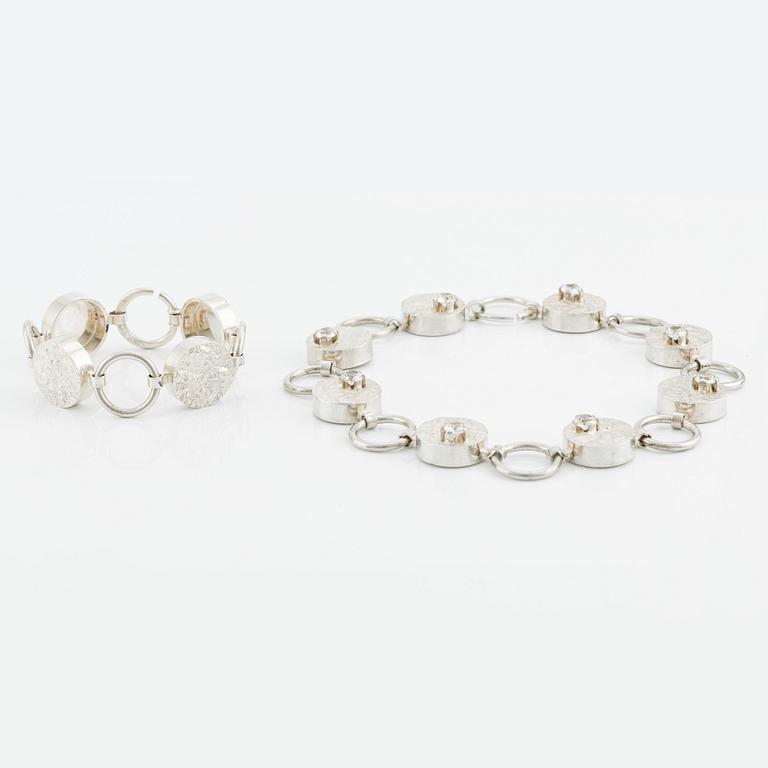 Necklace and bracelet, Ceson, silver, Gothenburg 1969 and 1970.