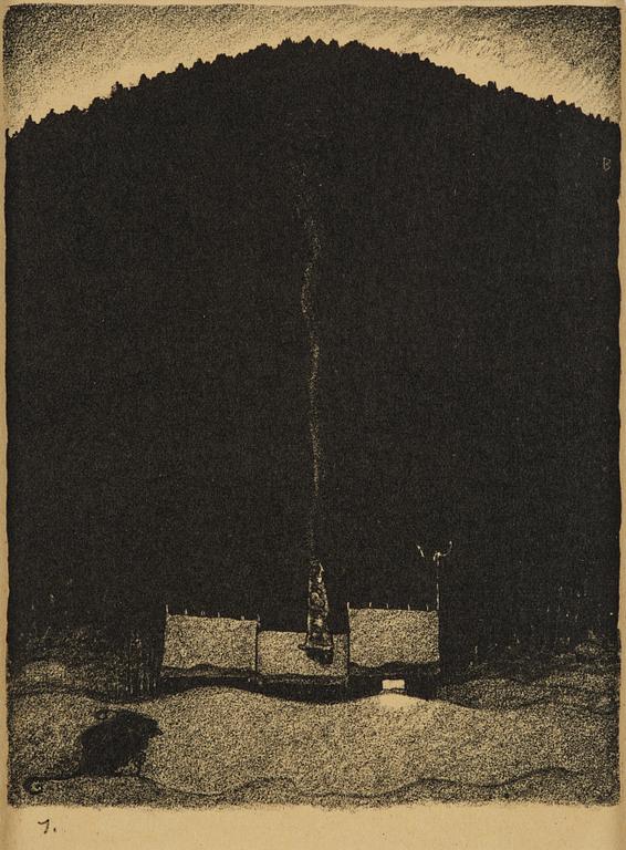 John Bauer, "Troll", de kompletta 10 osignerade litografierna ur sviten.