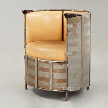 A Mats Theselius 'Älgskinnsfåtöljen' armchair, Källemo, Sweden ca 1991.