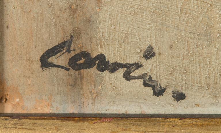 Alvar Cawén, olja på pannå, signerad.