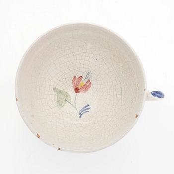 Marita Lybeck, jug and bowl, red clay, signed ML.