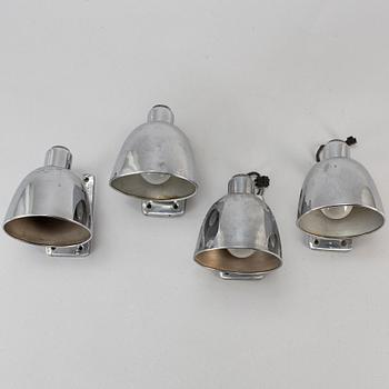 A set of four wall-ligts, probably 1920-30s.
