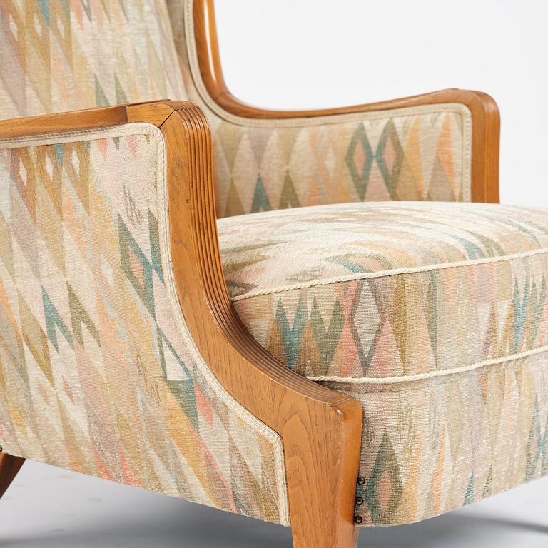 Elias Svedberg, a rare "Eftermiddag" (Afternoon) armchair, Nordiska Kompaniet, Sweden, ca. 1937.