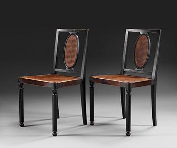 451. A pair of Axel-Einar Hjorth 'Coolidge' black stained chairs by NK 1927.