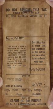 A pair of Greta Magnusson Grossman walnut and artificial leather chairs, for Glenn of California, USA 1950's.