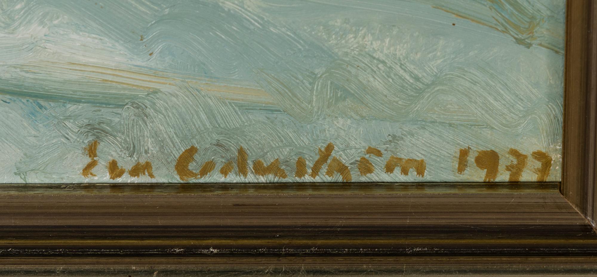 EVA CEDERSTRÖM, öljy levylle, signeerattu ja päivätty 1977.