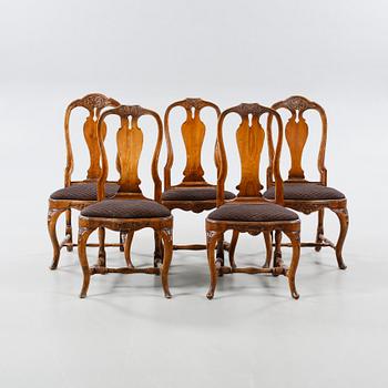 Five 18th century chairs.