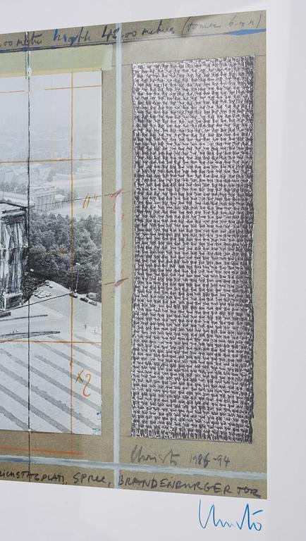 Christo & Jeanne-Claude, offset in colours with application. Signed.