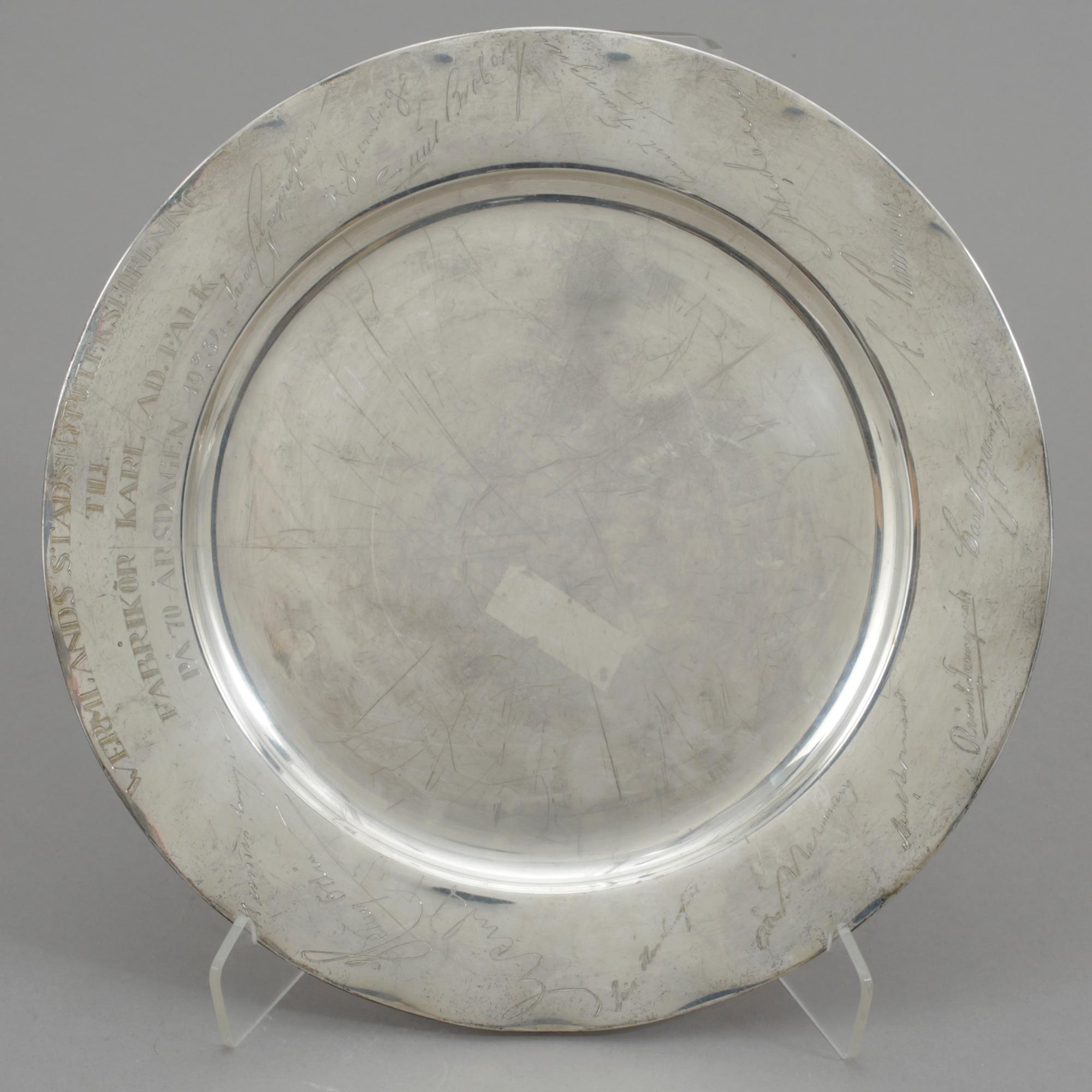 BRICKA, silver, C.G Hallberg, Stockholm  1934. Ca 525 gram.