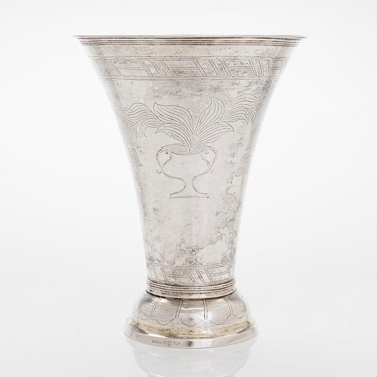 Bägare, silver, Abraham Sundström, Västerås, 1796.