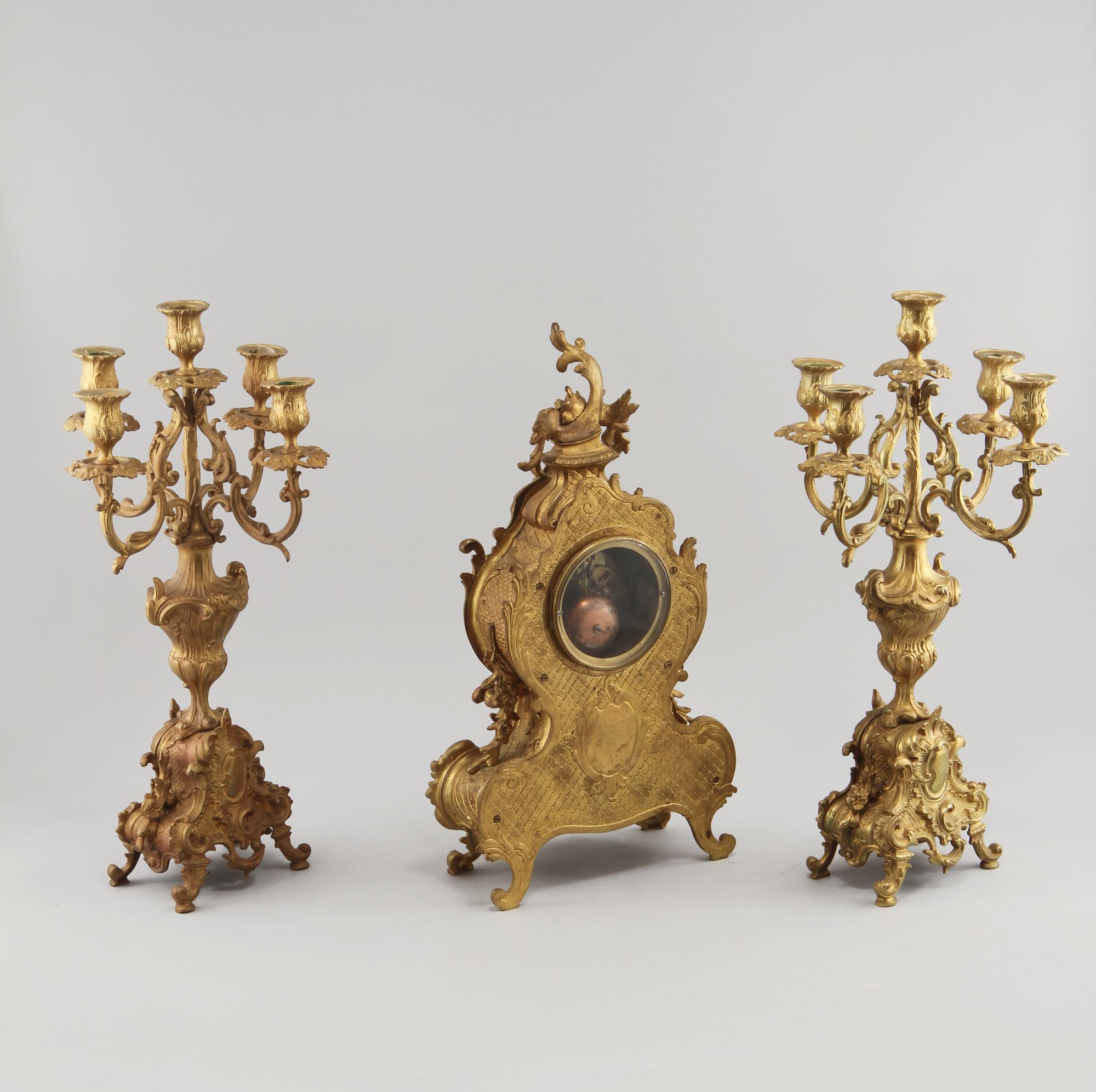 BORDSGARNITYR, 3 delar, nyrokoko, 1800-talets andra hälft.